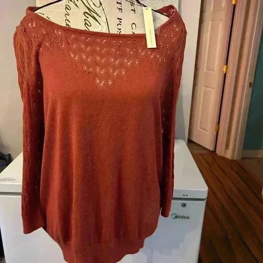LC Lauren Conrad Open Stitch Pullover Light Sweater. XL. NWT. - Picture 1 of 5